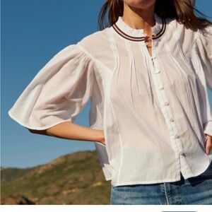 Sundry flutter sleeve blouse